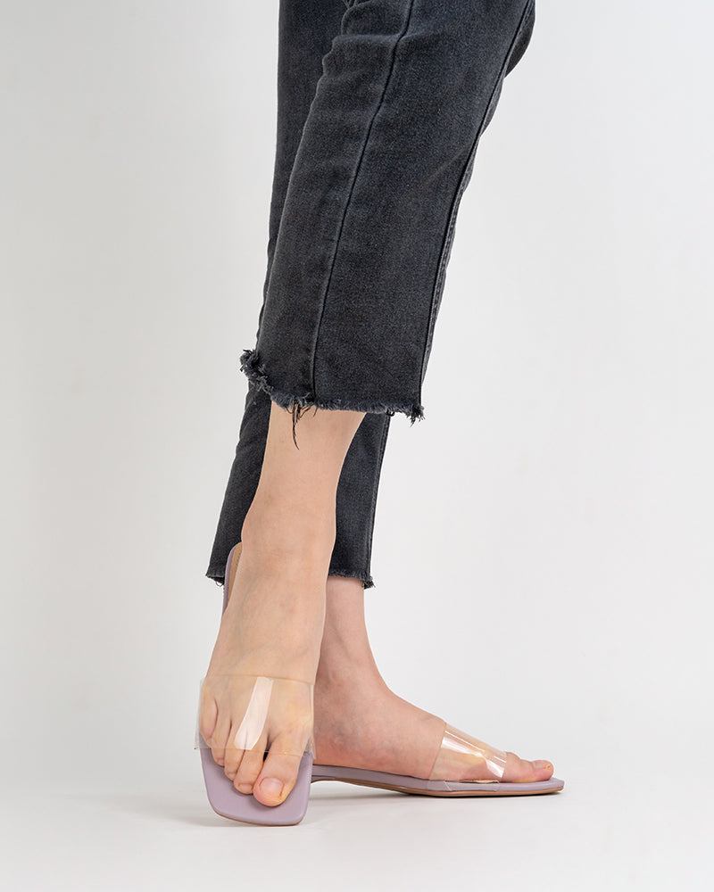 Squared PVC Transparent Sandals