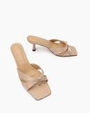 Stiletto Heeled Thong Kitten Heel Sandals