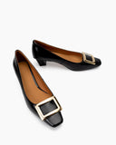 Metal-Buckle-Chunky-Heels-Comfortable-Dress-Pumps