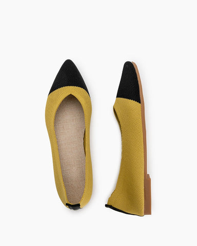 Pointed-Toe-Ballet-Colorblock-Patchwork-V-Cut-Flats