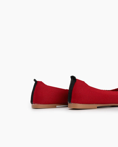 Pointed-Toe-Ballet-Colorblock-Patchwork-V-Cut-Flats