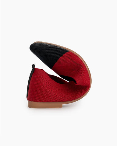 Pointed-Toe-Ballet-Colorblock-Patchwork-V-Cut-Flats