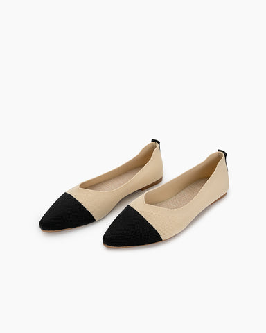 Pointed-Toe-Ballet-Colorblock-Patchwork-V-Cut-Flats