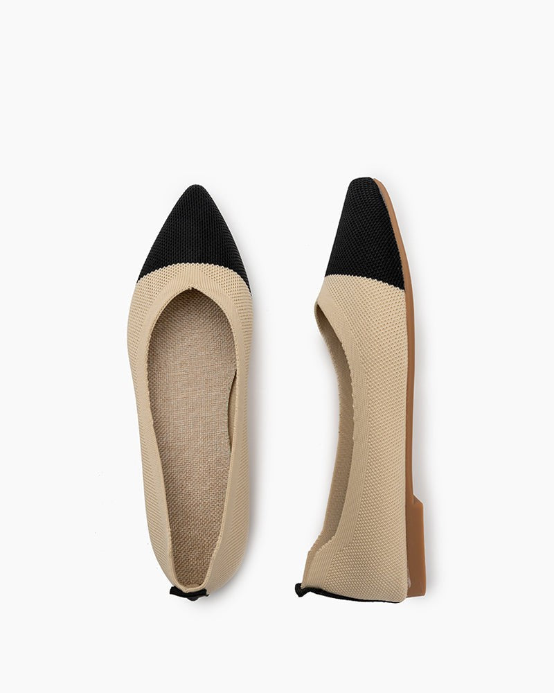 Pointed-Toe-Ballet-Colorblock-Patchwork-V-Cut-Flats