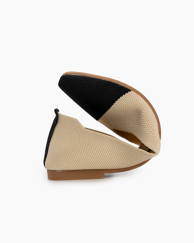 Pointed-Toe-Ballet-Colorblock-Patchwork-V-Cut-Flats