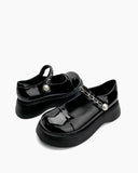 Two Tone Round Toe Platform Mary Janes