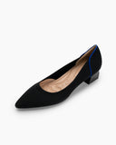 Contrast-Knit-Piping-Pointed-Toe-Ballet-Chunky-Heels