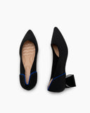 Contrast-Knit-Piping-Pointed-Toe-Ballet-Chunky-Heels