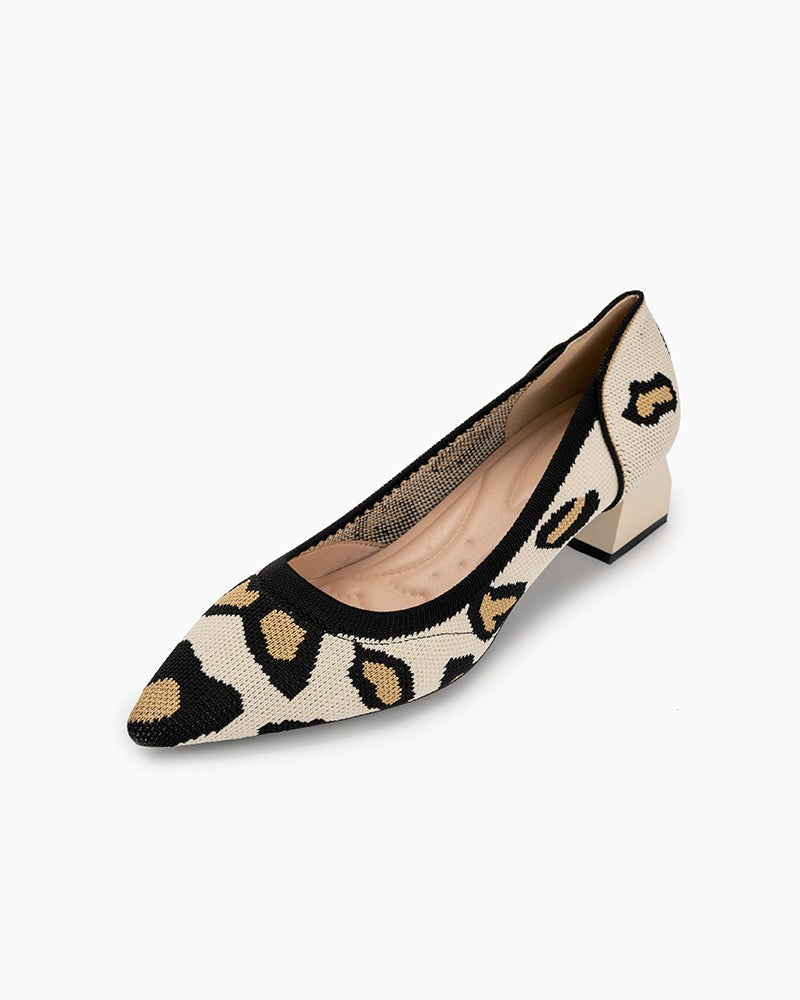 Leopard-Pattern-Pointed-Toe-Chunky-Heels-Knit-loafers-Ballet