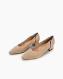 Contrast-Knit-Piping-Pointed-Toe-Ballet-Chunky-Heels
