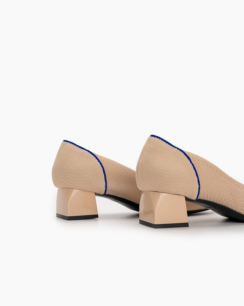 Contrast-Knit-Piping-Pointed-Toe-Ballet-Chunky-Heels