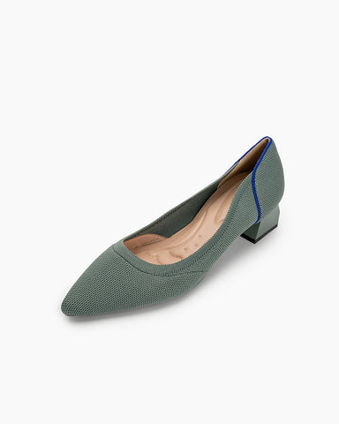 Contrast-Knit-Piping-Pointed-Toe-Ballet-Chunky-Heels