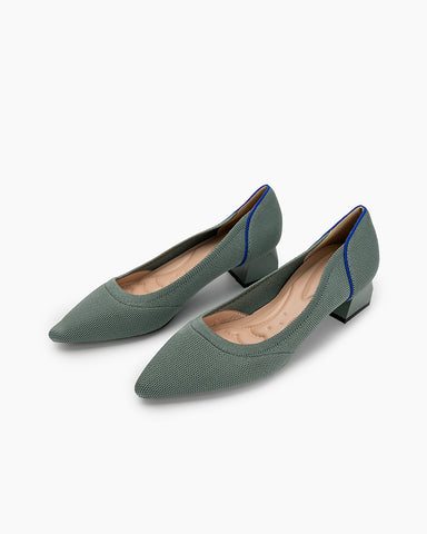 Contrast-Knit-Piping-Pointed-Toe-Ballet-Chunky-Heels