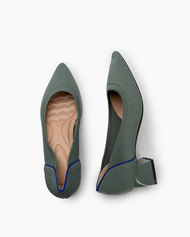 Contrast-Knit-Piping-Pointed-Toe-Ballet-Chunky-Heels