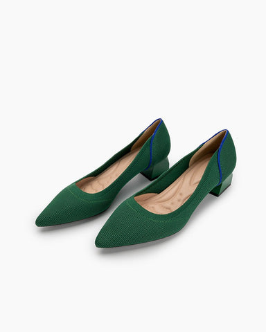 Contrast-Knit-Piping-Pointed-Toe-Ballet-Chunky-Heels