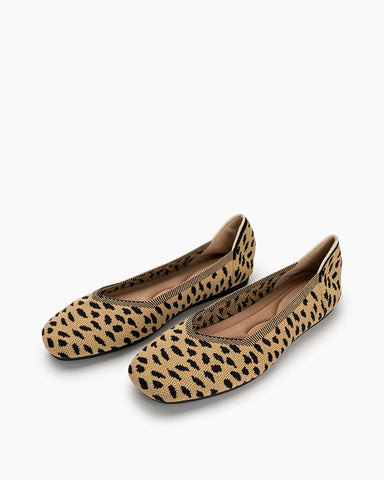 Leopard-Print-Square-Toe-Ballet-Flat-Knit