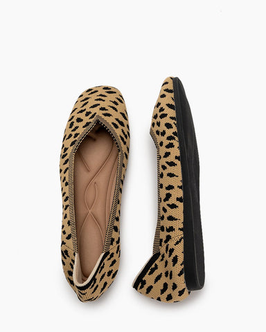 Leopard-Print-Square-Toe-Ballet-Flat-Knit