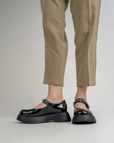Two Tone Round Toe Platform Mary Janes