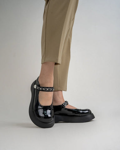 Two Tone Round Toe Platform Mary Janes
