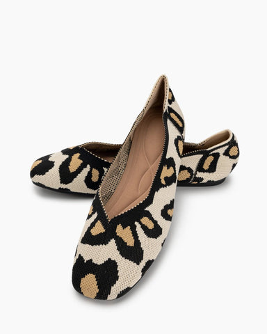 Leopard-Print-Square-Toe-Ballet-Flat-Knit