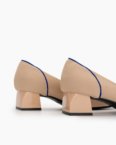 Contrast-Knit-Piping-Square-Toe-Ballet-Chunky-Heels