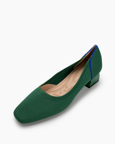 Contrast-Knit-Piping-Square-Toe-Ballet-Chunky-Heels