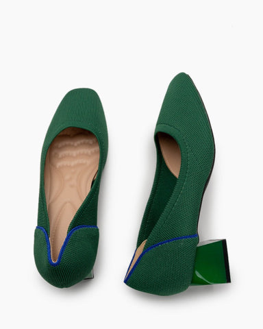 Contrast-Knit-Piping-Square-Toe-Ballet-Chunky-Heels