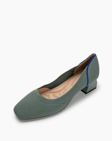 Contrast-Knit-Piping-Square-Toe-Ballet-Chunky-Heels