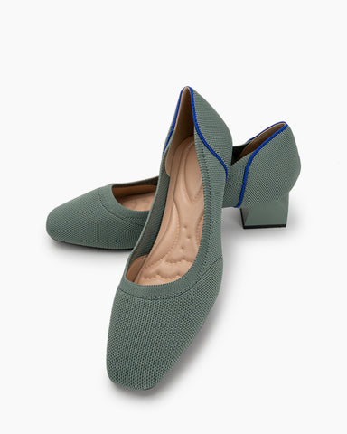Contrast-Knit-Piping-Square-Toe-Ballet-Chunky-Heels