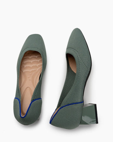 Contrast-Knit-Piping-Square-Toe-Ballet-Chunky-Heels