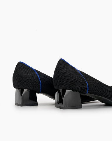 Contrast-Knit-Piping-Square-Toe-Ballet-Chunky-Heels