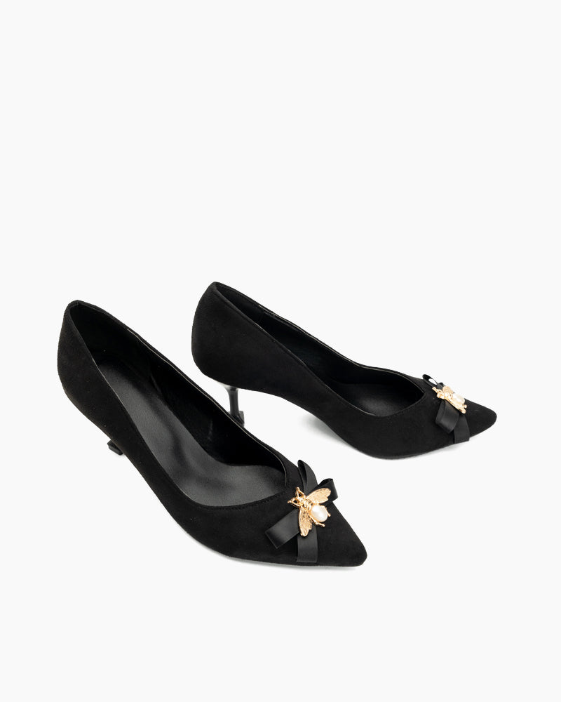 Pointed-Bee-Buckle-Decoration-high-heel-pumps