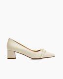 Pearl-Bow-Slip-On-Block-Low-Heel-Pumps-Wedge 