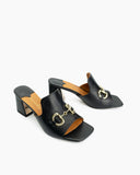Horsebit-Classic-Metal-Buckle-Mid-heel-Slide-Slipper-Sandal