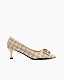 Metal-Buckle-Pointed-Toe-Middle-Heel-Pumps