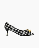 Metal-Buckle-Pointed-Toe-Middle-Heel-Pumps