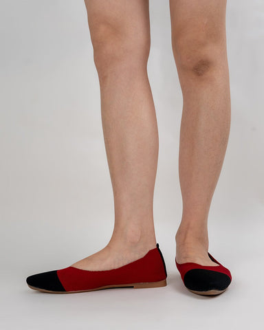 Pointed-Toe-Ballet-Colorblock-Patchwork-V-Cut-Flats