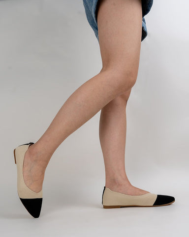 Pointed-Toe-Ballet-Colorblock-Patchwork-V-Cut-Flats