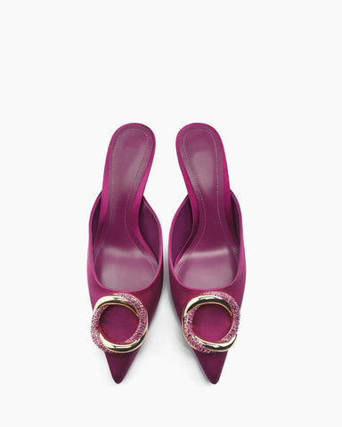 Metal-Buckle-Pointed-Toe-Elegant-Ladies-Pumps