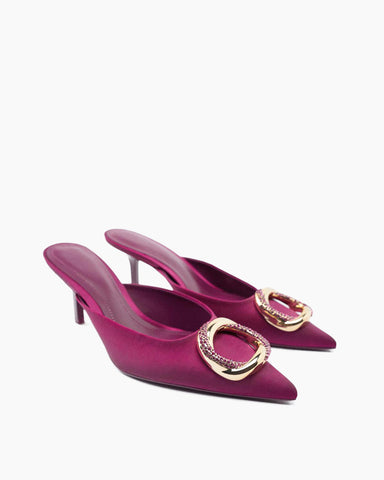 Metal-Buckle-Pointed-Toe-Elegant-Ladies-Pumps
