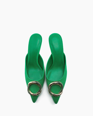 Metal-Buckle-Pointed-Toe-Elegant-Ladies-Pumps