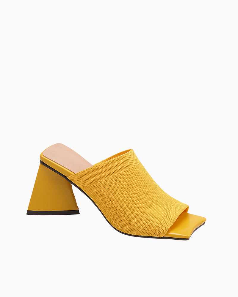 Minimalist-Solid-Color-Knit-Chunky-Heeled-Mules-summer