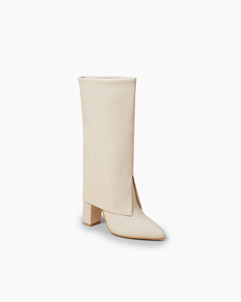 Pointed-Toe-Chunky-Heeled-Pull-On-fold-over-boots