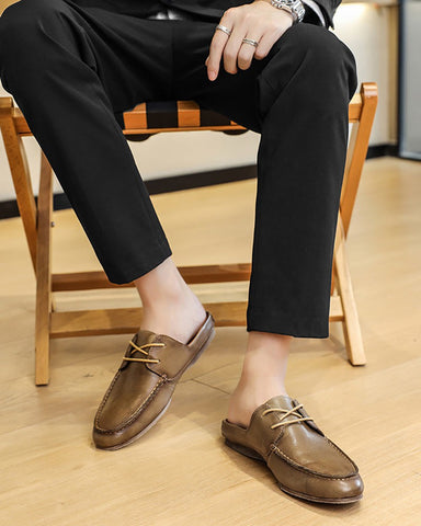 Lace-up-Premium-Genuine-Leather-Breathable-Driving-Mules